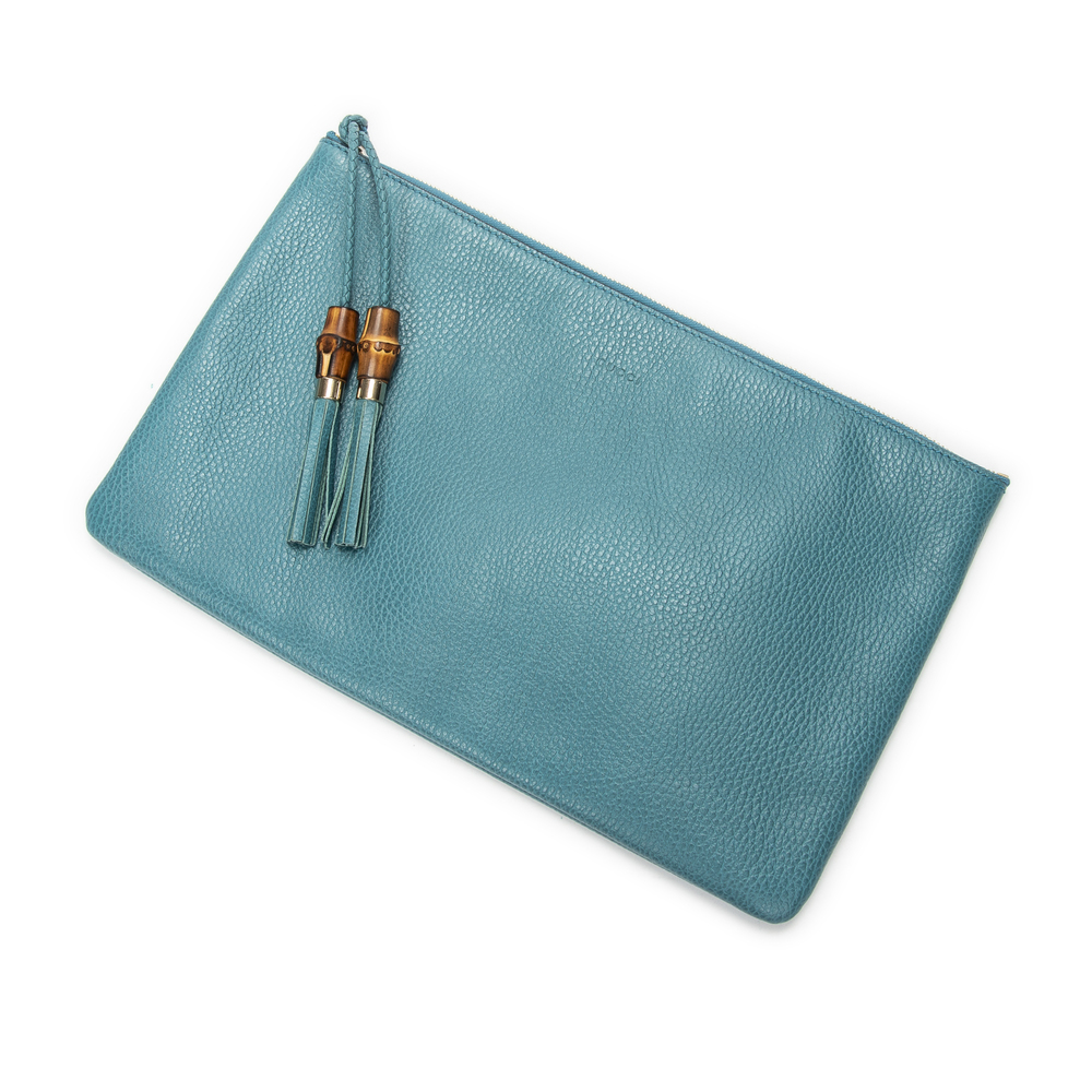 Gucci Bamboo Tassel Zip Clutch